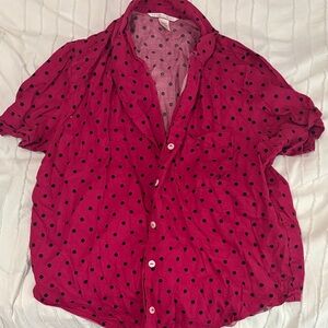 VS Red Polka Dot Button-Up PJ